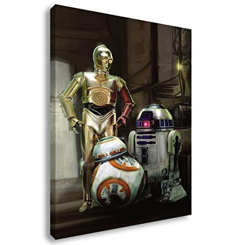 Leinwandbild Star Wars | Droiden - Roboter - Art, Wandbild auf Keilrahmen gespannt - Klein bis XXL, Wohnzimmer - Flur - Dekoration von Artis Prints