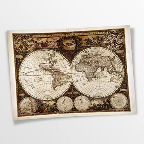 Poster Globus | Weltkarte - Alt - Zeichnung - Klein bis XXL, Wohnzimmer - Flur - Dekoration von Artis Prints