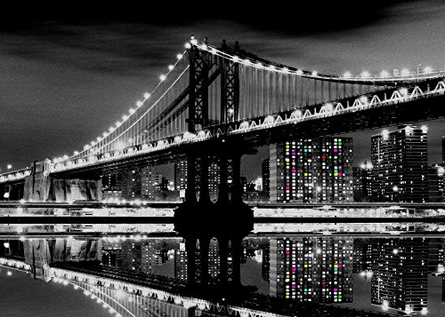 Artis 608694 Brücke Brooklyn Kunstdruck auf Glas, Mehrfarbig 45 x 30 x 1,2 cm von Artis