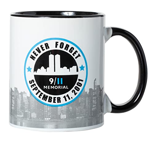 Kaffeetasse mit Aufschrift "Never Forget World Trade Center September", 340 ml, Weiß von Artisan Owl