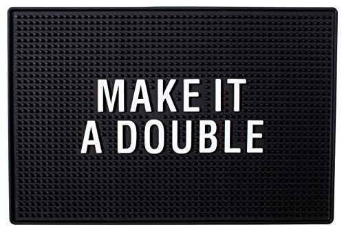 Make It A Double Home Bar Mat - Extra Large Rectangular Bar Mat Spill Drip Mat - 30,5 x 45,7 cm von Artisan Owl