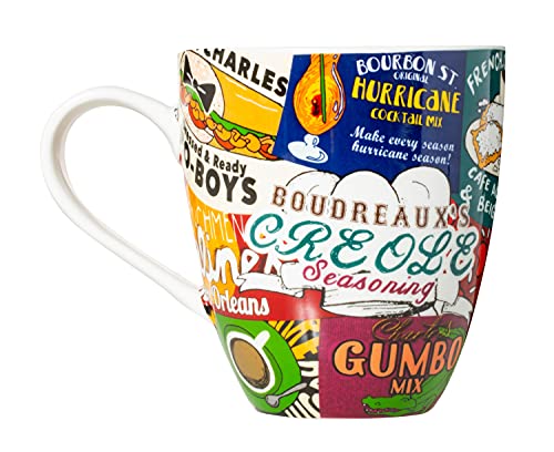 New Orleans Iconic Food Logos Design Keramik Souvenir Kaffeetasse von Artisan Owl