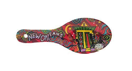 New Orleans Jazz Music Multicolor Swirl Souvenir Löffelablage (horizontales Design) von Artisan Owl