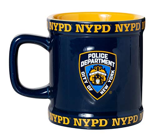 Artisan Owl Police Department City of New York NYPD Kaffeetasse, 340 ml, Souvenir, Blau und Gold von Artisan Owl