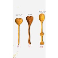 Herz Holzlöffel, Organic Love Küchenutensil, Naturholz Geschirr Handgefertigt, Vintage Servierlöffel, in Handarbeit Hergestelltes Eco Geschenk Set von ArtisanCornerStore