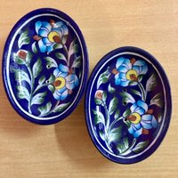 2 Stück Handgemachte Bemalte Jaipur Blaue Keramik Seifenschale 9 cm X 12 Oval D1 Versandkostenfrei von ArtisanCraftedJewelz