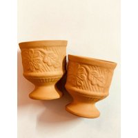 2 Stück Handgemachte Ton Terracotta Teetassen/ Gläser Kulhad Kulhar 2Er Pack Gut Für Gesundheitfreies Schiff von ArtisanCraftedJewelz