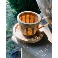 Handgemachte Bambus Deko Untertasse Und Tasse Set - Home Decor, Weihnachtsdekoration, Geschenkartikel, Naturfrei Schiff Handgemachte Bambus Deko Untertasse Und Tasse Set - Home Decor, Weihnachtsdekoration, Geschenkartikel, Naturfrei Schiff von ArtisanCraftedJewelz