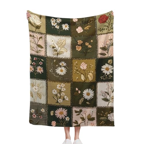 Artisanal Habitat Ultraweiche Mikrofaserdecke, 30x40 Zoll, Quadrat mit raffinierten Blumen, leicht und gemütlich für Sofa und Schlafzimmer, Geburtstage, Jahrestage und Feiertage von Artisanal Habitat