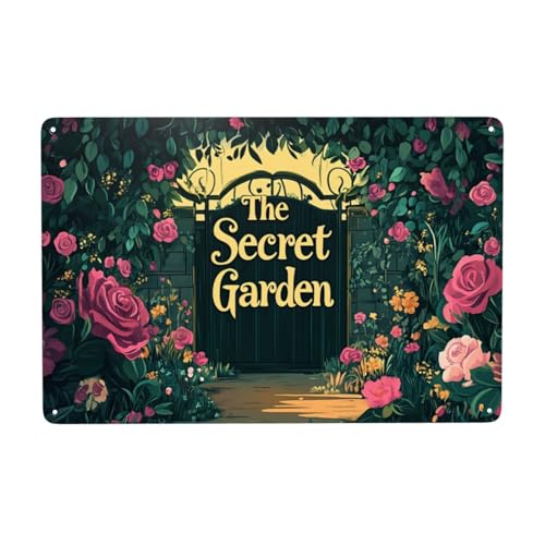 Garten Metall Blechschild, Schild The Secret Garden, Lustige Gartenschilder Wanddekoration, Gift Idea For Garden Friends, 20×30 Cm von Artisanal Habitat