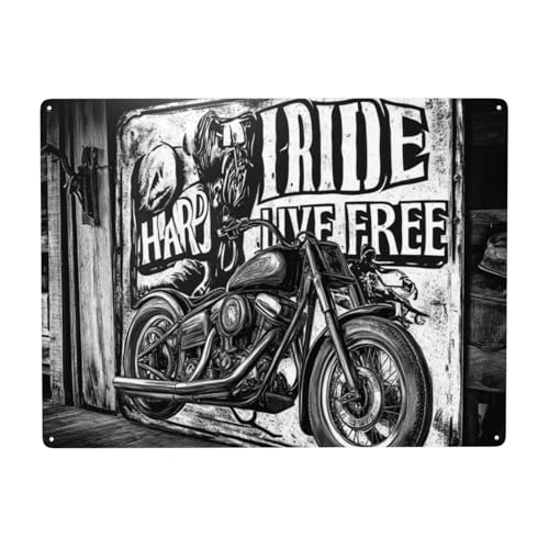 Retro Blechschild Werkstatt, Schild Motorradwerkstatt, Wandkunst, Türschild Zum Aufhängen, Kreatives Geschenk Für Garage Und Werkstatt, 30x40cm von Artisanal Habitat