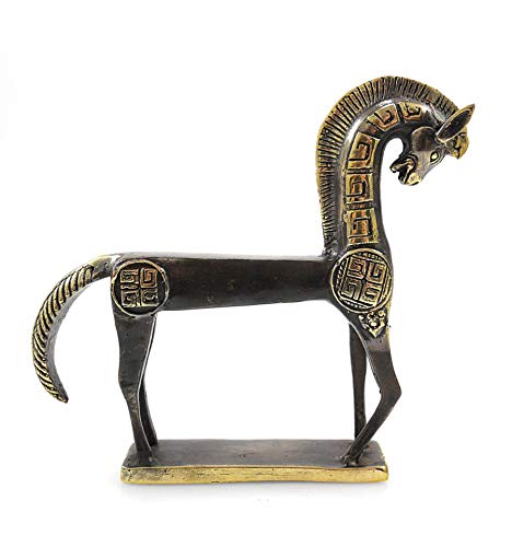 Artisanal Statue Pferd aus Messing, 20 cm, griechischer Stil von Artisanal
