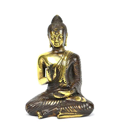 Artisanal Buddha-Figur Abhaya Mûdra aus Messing, 14 cm, limitierte Serie. von Artisanal