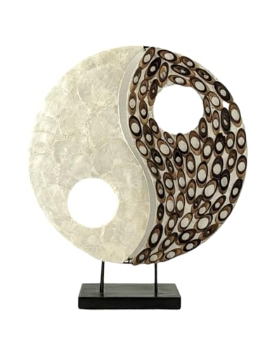 Lampe exotischen Motiv Yin Yang Perlmutt und Bambus von Artisanal