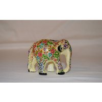 2 Stück Set Elefanten, Handgemachter Elefant, Handbemalte Holzelefanten, Handgemachte Papiermaché Bohomain Wohnkultur von Artisansvillage