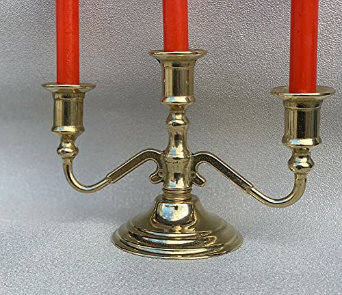 3 Flammiger Kerzenleuchter Messing Gold 17x20 cm Kerzenständer Kerzenhalter Barock jugendstill Tischleuchter Mehrarmig Tischdeko 80336 von artissimo