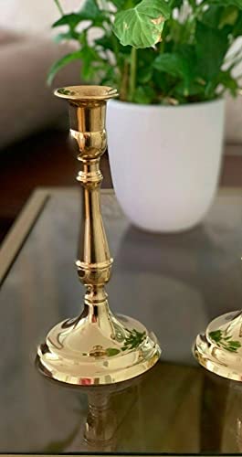 Kerzenleuchter Messing Gold 19 cm Kerzenständer Kerzenhalter Barock jugendstill Tischleuchter Tischdeko 80335 von artissimo