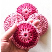 Reversible Nylon Dish Scrubbie - 2 in 1 Baumwollwaschlappen Mit Griff Set Von Bis 10 Multicolor Pink Pot von ArtistBeeBee