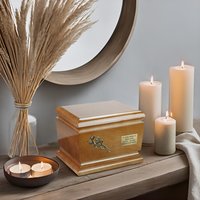 Urnenschatulle Für Menschliche Asche Urne Aus Holz Personalisieren Holzschatulle Mit Kreuz Und Calla von ArtistCremationUrns