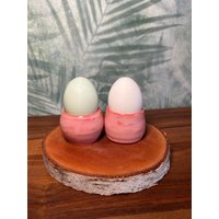 Handgemachte Rosa Eierbecher Set - Keramik Unikate Im Pastell-Look | Geschenkidee Frühstück Artistpauline von ArtistPauline