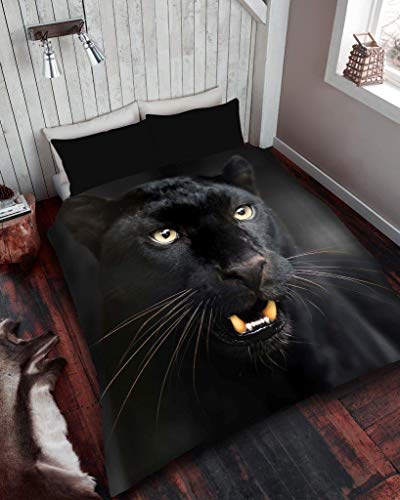 Artistic Fashionista Limited Überwurfdecke mit 3D-Tierdruck, superweicher Samt-Kunstfell, weich, warm, dick, für Bett, Sofa, Doppelbett, King (GC) (Black Panther, King – 200 x 240 cm) von Artistic Fashionista Limited