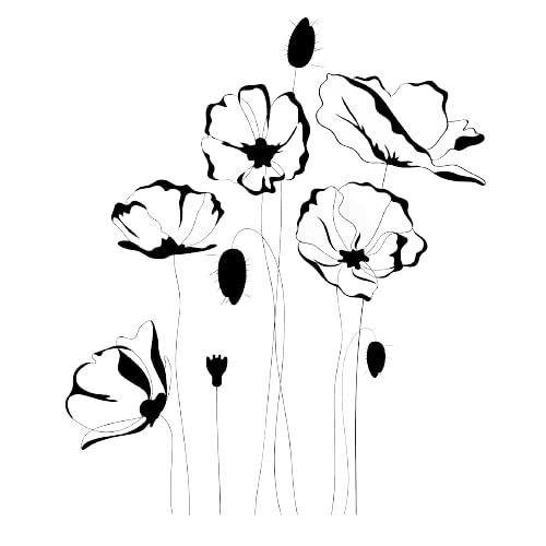 Wiederverwendbare Schablone mit Mohnblumen-Gedenktag-Symbol, A3, A4, A5 und größere Größen, F3_2 (PVC, wiederverwendbare Schablone, A4-Größe – 210 x 297 mm, 21,1 x 29,7 cm) von Artistic Sponge