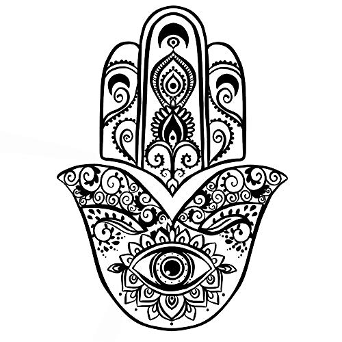 FATIMAS Wiederverwendbare Henna-Hand-Schablone, A3, A4, A5 und größere Größen, Wanddekor/M17 (wiederverwendbare PVC-Schablone, A5-Größe – 148 x 210 mm) von Artistic Sponge