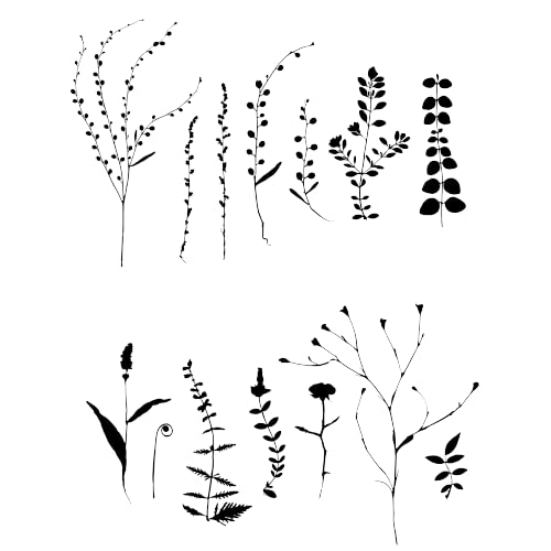 Feldblumen Gras Kräuter Set wiederverwendbare Schablone A5 A4 A3 & größere Größen Dekor / Wild3 (PVC wiederverwendbare Schablone, XS Größe - 50 x 70 cm) von Artistic Sponge