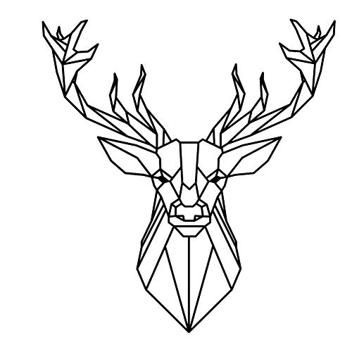 Wiederverwendbare Schablone mit geometrischem Hirsch, A3, A4, A5 und größere Größen, moderner Stil/GEO1 (wiederverwendbare PVC-Schablone, A4-Größe – 210 x 297 mm) von Artistic Sponge
