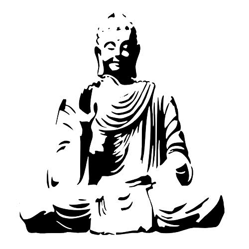 Sitting Buddha Budda wiederverwendbare Schablone A3 A4 A5 & größere Größen Orientalische Reise / N90 (PVC wiederverwendbare Schablone, A5 Größe – 148 x 210 mm, 14,7 x 21,1 cm) von Artistic Sponge