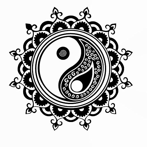 Runde Mandala-Yin-Yang-Schablone, wiederverwendbar, A3, A4, A5 & größere Größen, Wanddekor/M14 (PVC wiederverwendbare Schablone, XS Größe - 50 x 50 cm, 19,7 x 19,7 Zoll) von Artistic Sponge