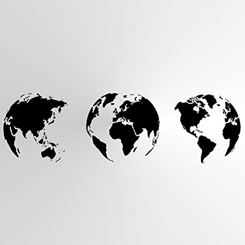 Three Globes Weltkarte wiederverwendbare Schablone A3 A4 A5 & größere Größen Travelling Global / P21 (Mylar-Schablone, Größe S – 70 x 100 cm von Artistic Sponge