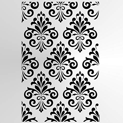 Wiederverwendbare Schablone aus Mylar mit Barock-Ornamenten, A3, A4, A5 und größere Größen, moderner Stil/B6 (selbstklebende Schablone, Größe S – 70 x 100 cm) von Artistic Sponge