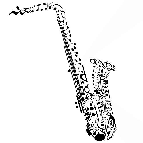 Wiederverwendbare Schablone für Saxophon Saxophon Musiknoten A3 A4 A5 & größere Größen Modern / Music2 (PVC wiederverwendbare Schablone, Größe M - 100 x 140 cm, 100,1 x 140 cm) von Artistic Sponge