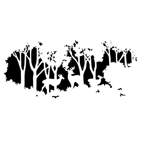 Wiederverwendbare Schablone mit Waldbäumen und Hirschen in der Natur, A5, A4, A3, Karten für Weihnachten, Schnee-8 (Mylar-Schablone, A3-Größe – 297 x 420 mm, 29,7 x 41,9 cm) von Artistic Sponge
