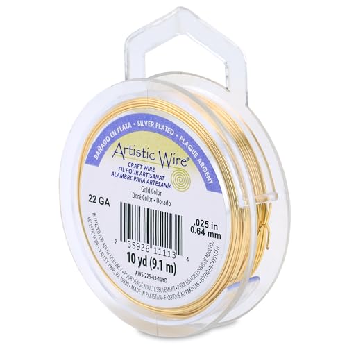 Artistic Wire, 22 Gauge Craft Wire, Tarnish Resistant Brass, 15 yd (13.7 m) Basteldraht, Nt Messing, 1 Pack von Artistic Wire