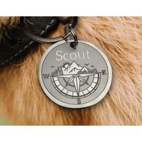Custom Engraved Compass Pet Id Tag - Adventure Dog Collar Accessory For Outdoor Explorers von ArtisticStickery