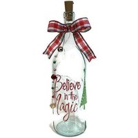 Weihnachtsbemalte Weinflasche Mit Lichtern, Handbemalte Weinflaschen von ArtistixeStudio
