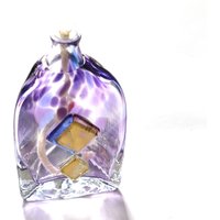 Öl-Kerzen-Kunst-Glas-Lampe | Aroma Purple Vintage Glas Diffusor Mit 24K Gold Hergestellt in Italien, Auth-Zertifikat von ArtisuStudio