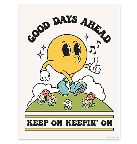 Good Days Ahead Retro Poster Wand Kunstdruck Cute Room Decor Retro Aesthetic Positive Zitat Kunstdruck Vintage Nostalgie Poster von Artivo