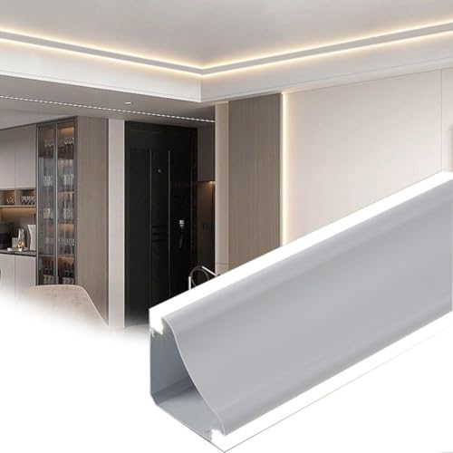Aluminium-Deckenleiste Mit LED-Diffusorkanal, Indirekte Wand-/Deckenbeleuchtung, Doppelseitig Leuchtende LEDs Für Wohnzimmer(Warm light,1m/3.3ft) von Artiz