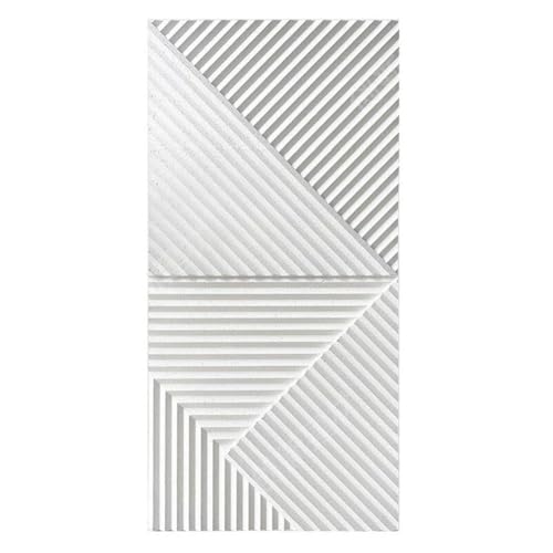 Artiz 3D-Wandpaneele Mit Fischgrätenstruktur Wasserdicht Und Flammhemmend Leichtbausteine ​​aus PU Für Die Wanddekoration Im Innen- Und Außenbereich Einfache Montage(Weiß,2PCS) von Artiz
