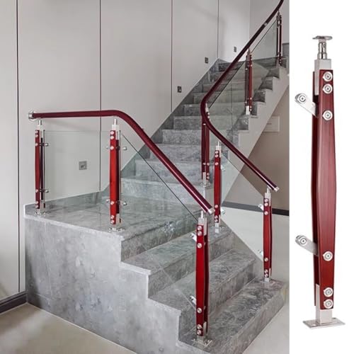 Artiz Glasgeländerpfosten, Treppengeländerpfosten, Glasgeländer-Klemmhalterung für Villen/Balkone/Flure/Treppen/Terrassen/Pools/Gärten(End Post,105cm/41.3") von Artiz