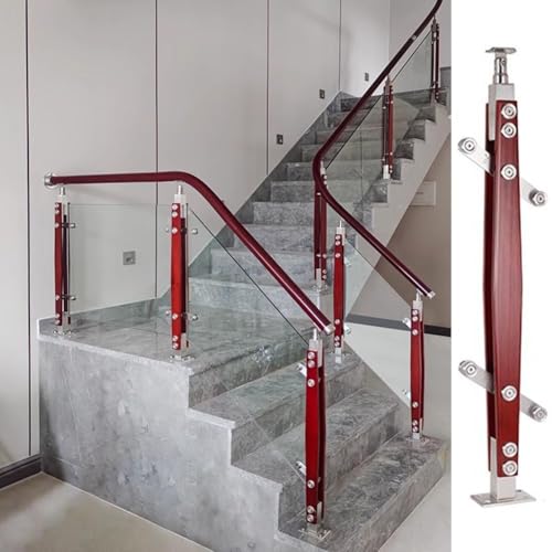 Artiz Glasgeländerpfosten, Treppengeländerpfosten, Glasgeländer-Klemmhalterung für Villen/Balkone/Flure/Treppen/Terrassen/Pools/Gärten(Middle Post,85cm/33.5") von Artiz