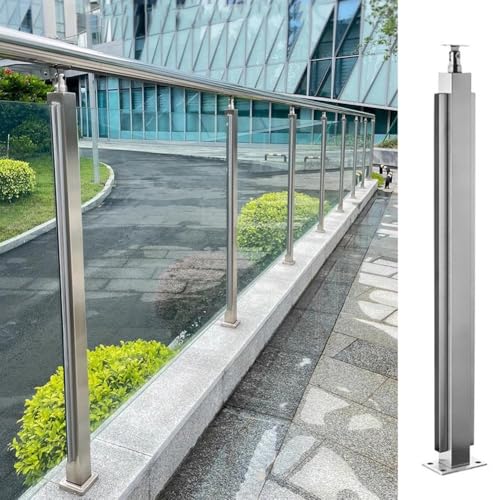 Artiz Glasgeländerpfosten Glasgeländerpfosten Aus Edelstahl 304 Für Handläufe Glasplattenträger Für Geländer/Terrassentreppen/Innentreppen(Corner Post,Platform-105cm) von Artiz