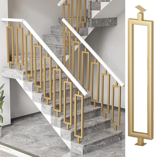 Artiz Goldfarbene Treppengeländerpfosten Treppengeländer Mit 180° Verstellbarer Metallhalterung Industrielle Geländer Aus Schmiedeeisen Für Verandageländer Und Außentreppen(Floor Mount,65cm(25.6")) Artiz Goldfarbene Treppengeländerpfosten Treppengeländer Mit 180° Verstellbarer Metallhalterung Industrielle Geländer Aus Schmiedeeisen Für Verandageländer Und Außentreppen(Floor Mount,65cm(25.6")) von Artiz