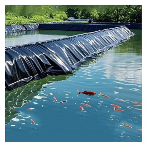 Artiz HDPE-Teichfolien Für Gartenteiche, 0,4 Mm Stark Leicht Zuschneidbare Fischteichfolie Durchstichfeste, Wasserundurchlässige Poolfolie Für Aquakultur, Koiteiche Und Wassergärten(4x15m) von Artiz