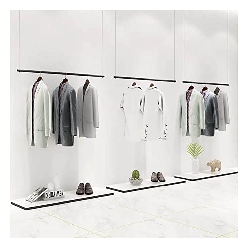 Artiz Hängendes Regal Für Bekleidungsgeschäfte Höhenverstellbare Kleiderstange Decke Stahldraht Hängende Seil Garment Rack Enthält Nur 1 Hängeständer (Farbe : Schwarz, Größe : 80cm) von Artiz