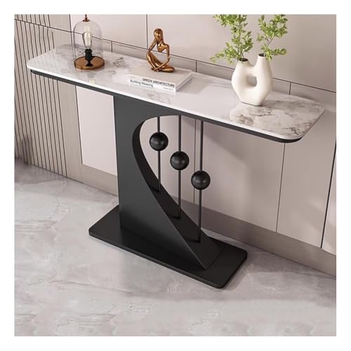 Artiz Moderner Konsolentisch, Glamouröser Beistelltisch Schmaler, Langer Eingangstisch Foyertisch Mit Stabilem Metallgestell Für Eingangsbereich, Wohnzimmer, Flur(Black-C,150x30x80cm) von Artiz