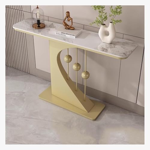 Artiz Moderner Konsolentisch, Glamouröser Beistelltisch Schmaler, Langer Eingangstisch Foyertisch Mit Stabilem Metallgestell Für Eingangsbereich, Wohnzimmer, Flur(Gold-C,150x30x80cm) von Artiz